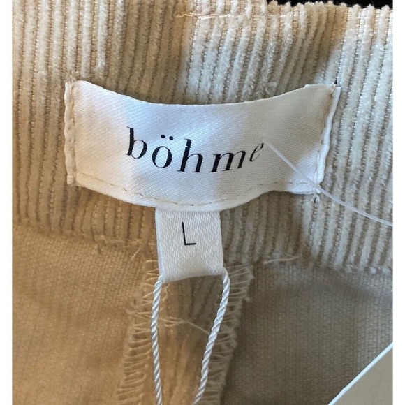 NWT $58.50 Bohme High Waist Corduroy Pants Size Large Women’s Beige - Picture 3 of 10